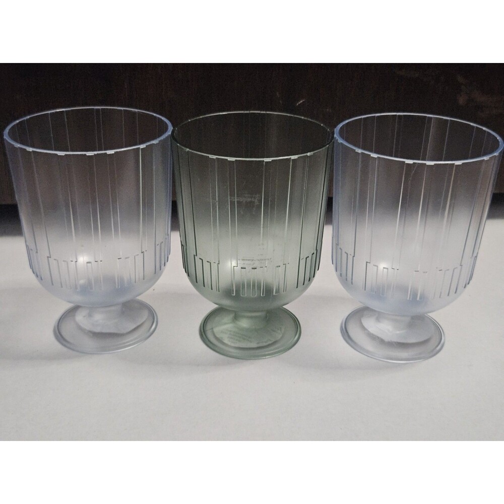 Hearth & Hand Magnolia Textured Plastic Wine Goblet - 3 Pack (2 Blue, 1 Green)